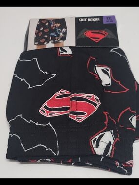 Superman Warner Bros. Boxer Briefs - Black with Red & White Logos